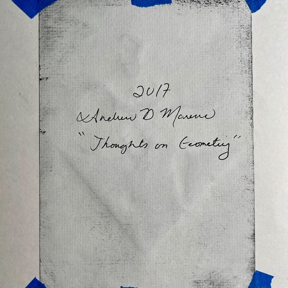 Signed Original Drawing Illustration of Male Figure & Geometric Shapes - Picture 6 of 9